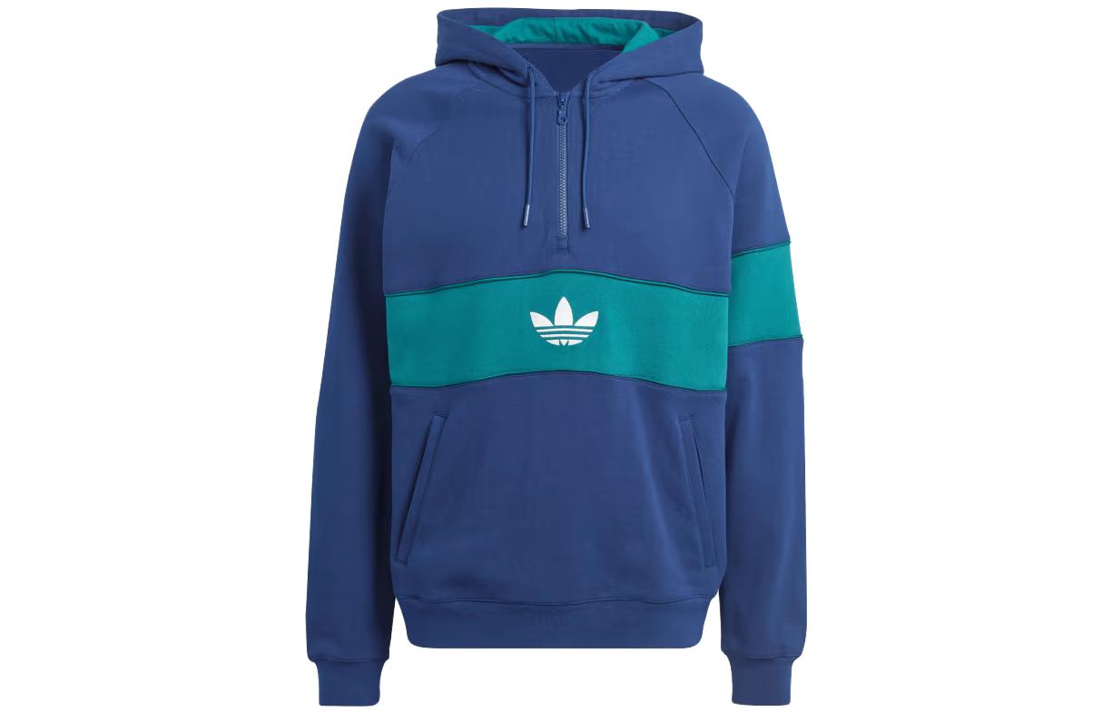adidas Hack Ny Cutline Colorblock Logo Hoodie Navy Blue - IP9486