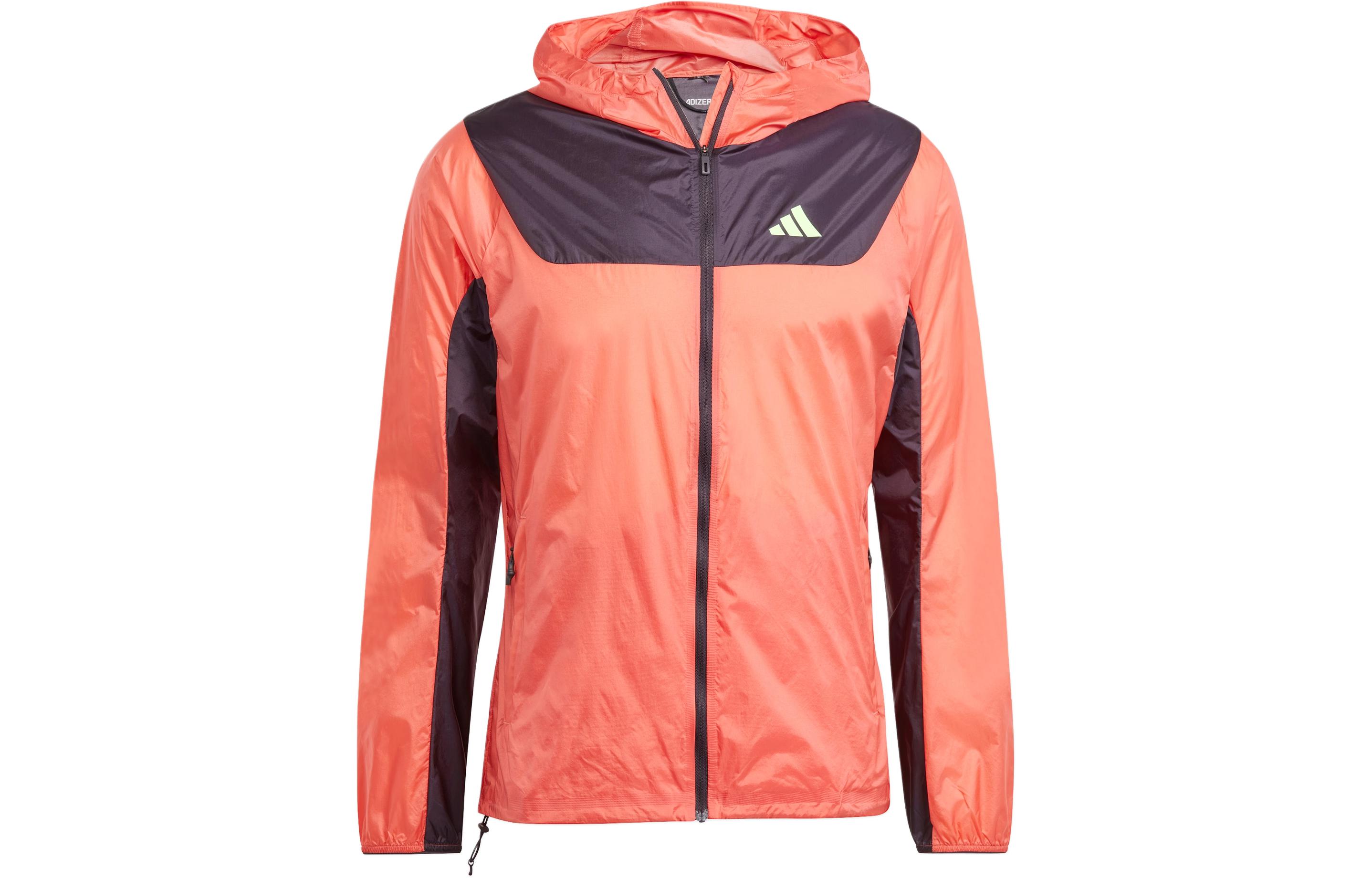 adidas Hakone Ekiden Running Jacket Red Colorblock Hooded Sports Jacket IU0688