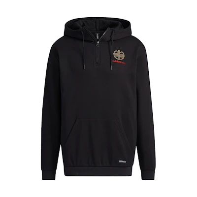 adidas Half-Zip Cotton Pullover Sweatshirt Black with Back Logo Design H52968