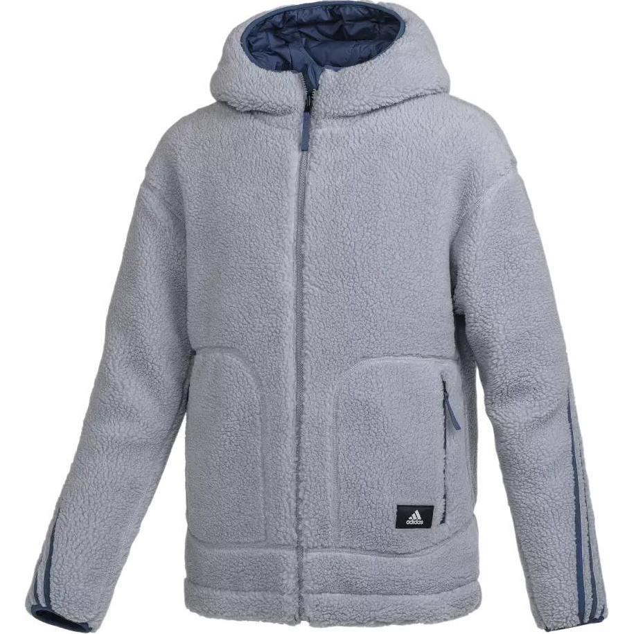 adidas Half-Zip Hoodie Jacket with Logo Print - Blue HR8427