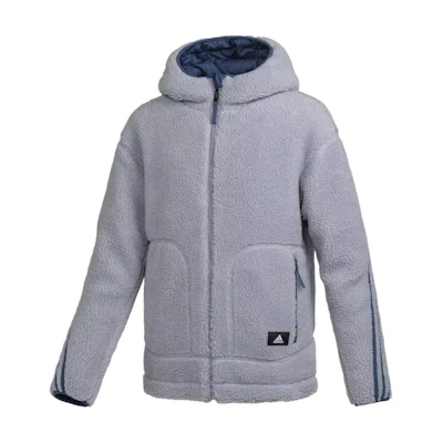 adidas Half-Zip Hoodie Jacket with Logo Print - Blue HR8427