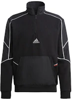 adidas Half-Zip Letter Print Pullover in Black HL6914 adidas Half-Zip Letter Print Pullover in Black HL6914
