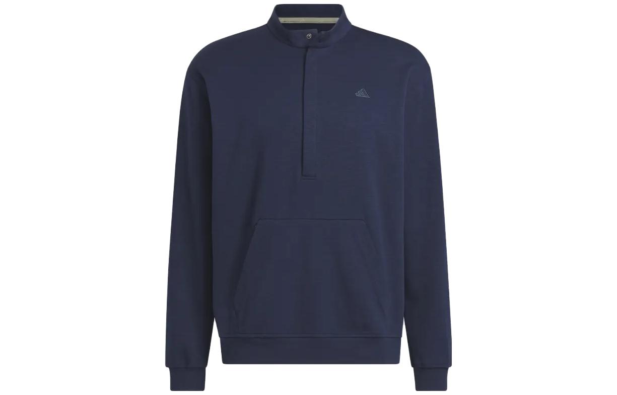 adidas Half-Zip Logo Print Casual Sweatshirt in Dark Blue HR7952
