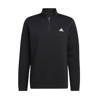 adidas Half-Zip Logo Print Fleece Sweatshirt - Black H53965