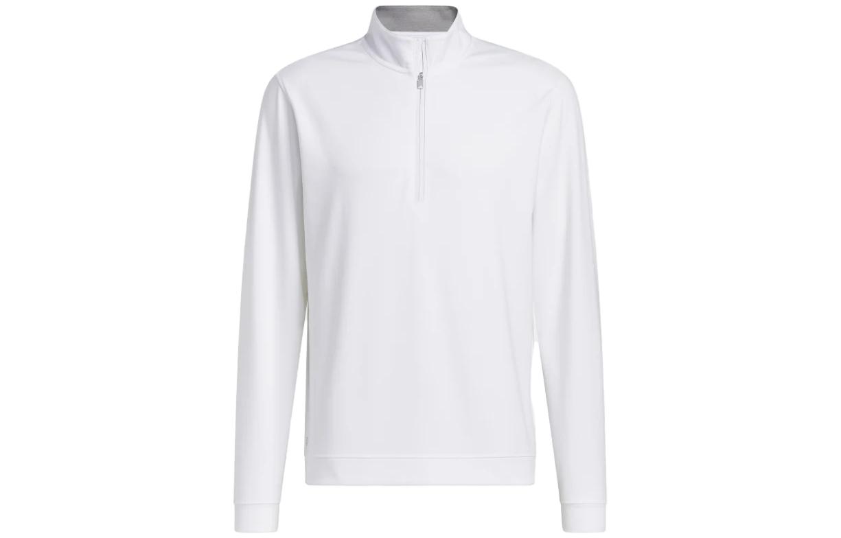 adidas Half-Zip Logo White Sweatshirt IB4536