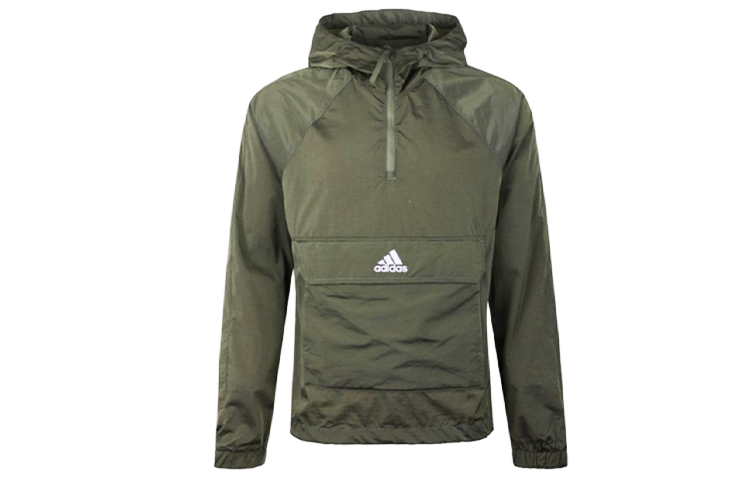 adidas Half-Zip Pullover Jacket in Relic Green FI0618