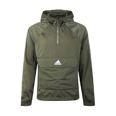 adidas Half-Zip Pullover Jacket in Relic Green FI0618