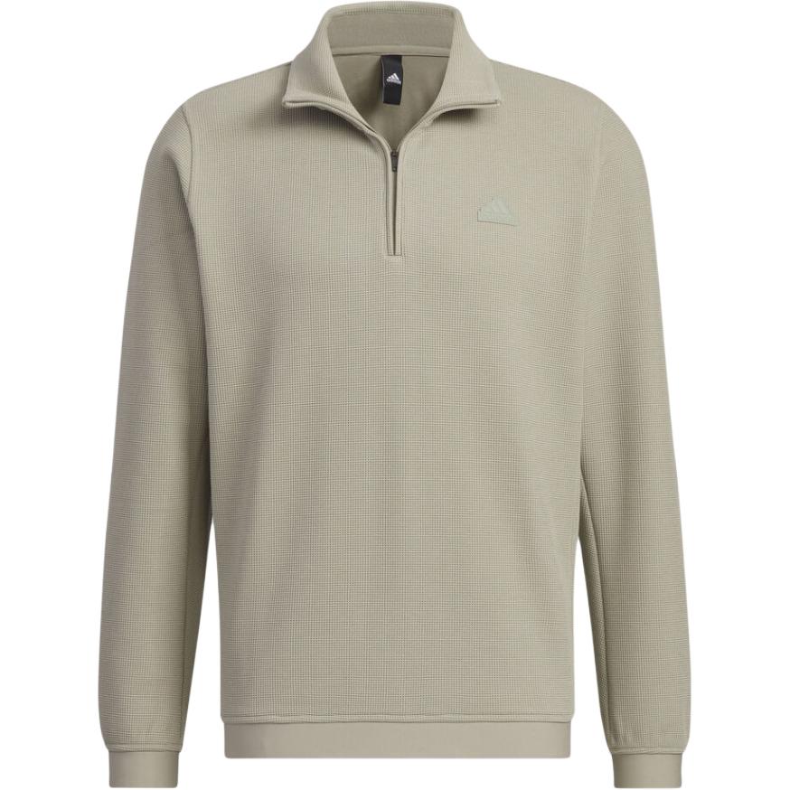 adidas Half-Zip Pullover Sweatshirt Stone Grey with Logo for Men IZ1589