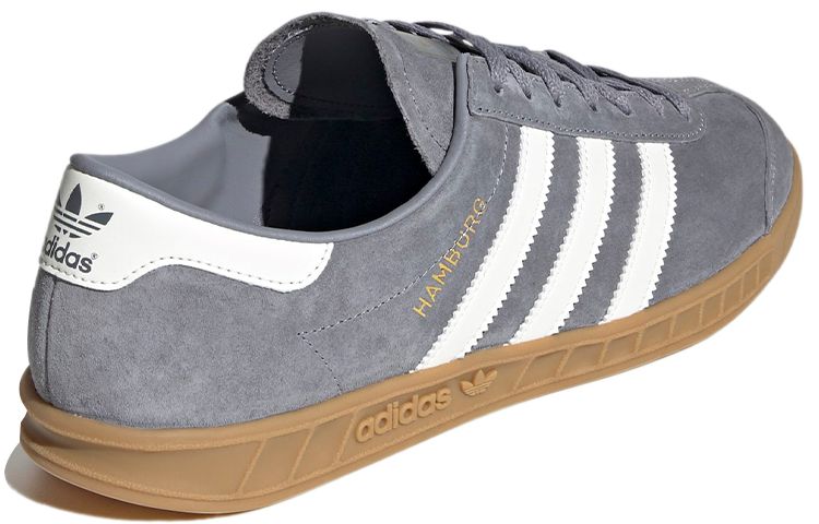 Shop adidas originals Hamburg 低幫 板鞋 男女同款 灰
