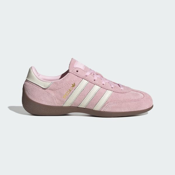 (Women) adidas Handball Spezial Low Profile Shoes Clear Pink/Off White/Gold Metallic KJ1007
