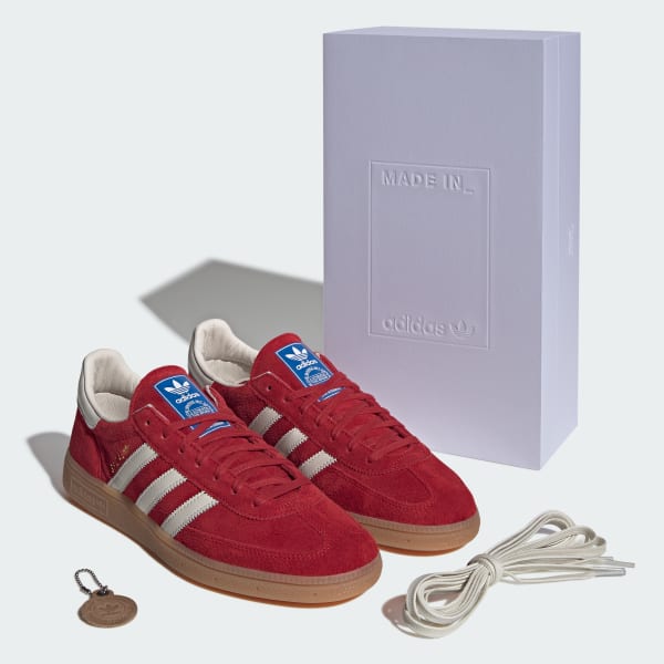 Cheap 阿迪达斯 Handball Spezial 德国产 红色/米白色/生胶 M2 JR9535