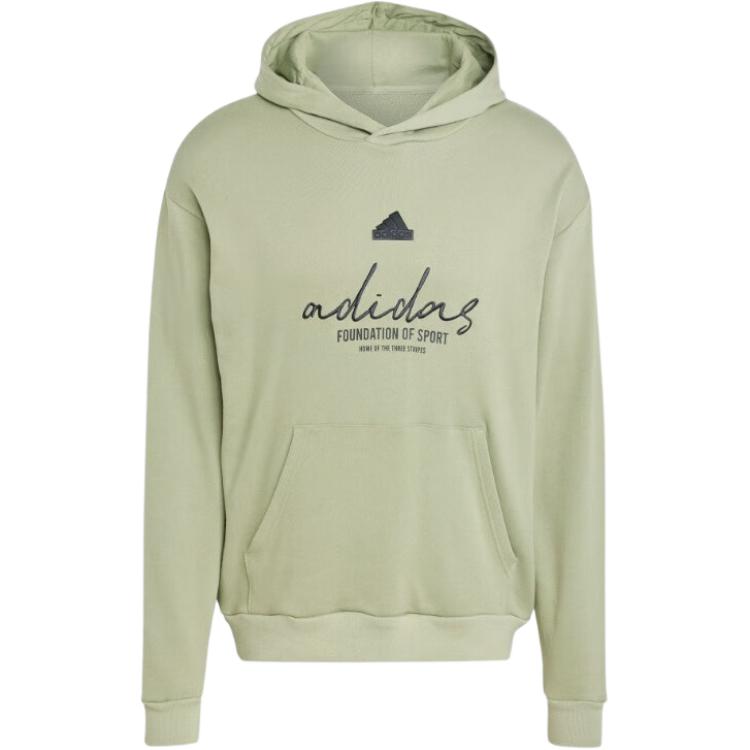 adidas Handwritten Print Pullover Hoodie Tent Green IW3535