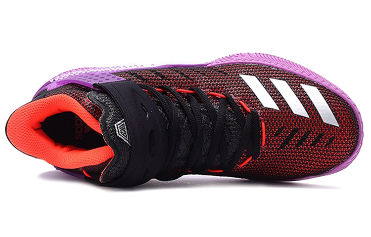 Shop adidas Hard Court 耐磨防滑 中筒 實戰籃球鞋 男款 紅紫