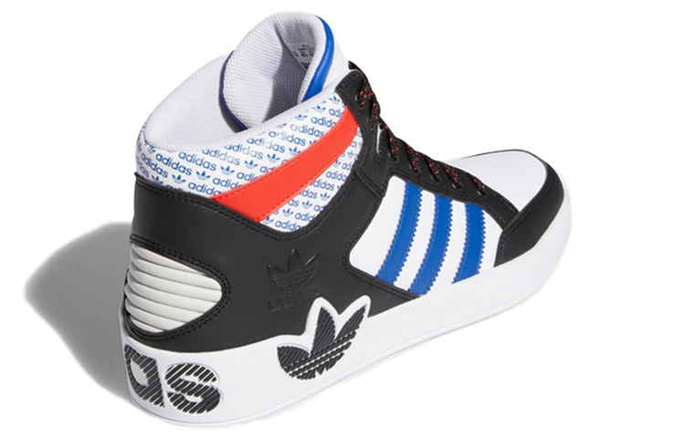 Shop adidas originals Hard Court Hi 復古高幫休閒板鞋 男女同款 白藍紅