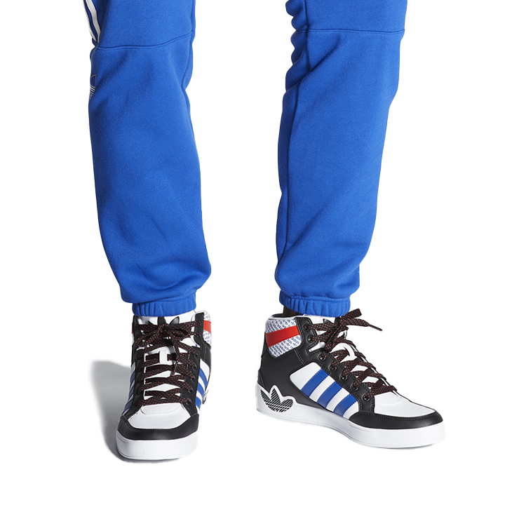 Sizing adidas originals Hard Court Hi 復古高幫休閒板鞋 男女同款 白藍紅