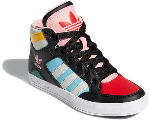 大童 adidas originals Hardcourt Hi J 潮流百搭休閒 高筒 兒童板鞋 黑粉 Lookbook 大童 adidas originals Hardcourt Hi J 潮流百搭休閒 高筒 兒童板鞋 黑粉
