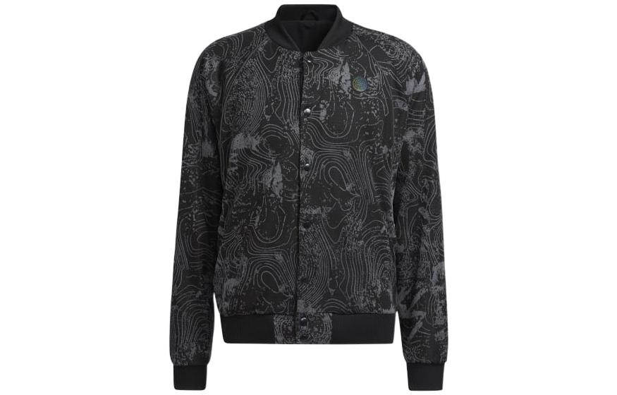 adidas Harden Bomber Jacket Black Full-Print Regular Fit Outerwear H29192