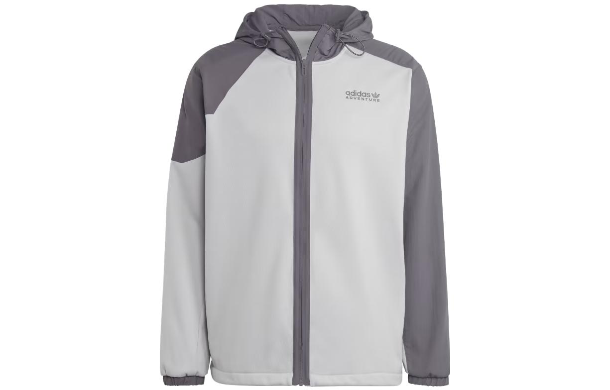 adidas HDY Gray Hoodie Jacket with Drawstring and Logo Print for Men (Japan Edition) HK5020-JAPAN
