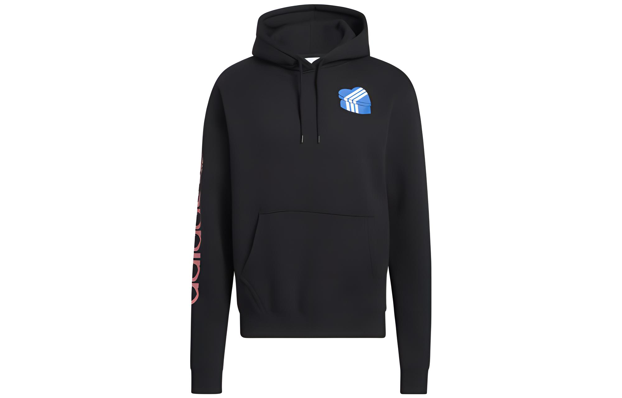 adidas Heart Box Hoodie Black with Heart Graphic Design HC1794