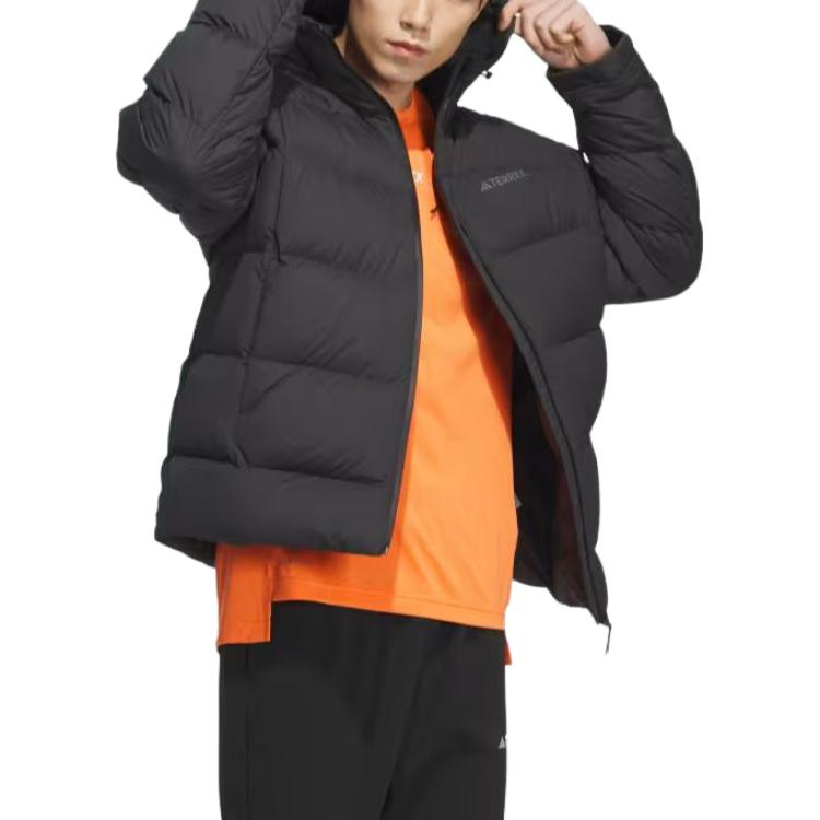 Purchase 아디다스 헤비웨이트 구스다운 후드 자켓 블랙 롱슬리브 겨울 코트. IL8965