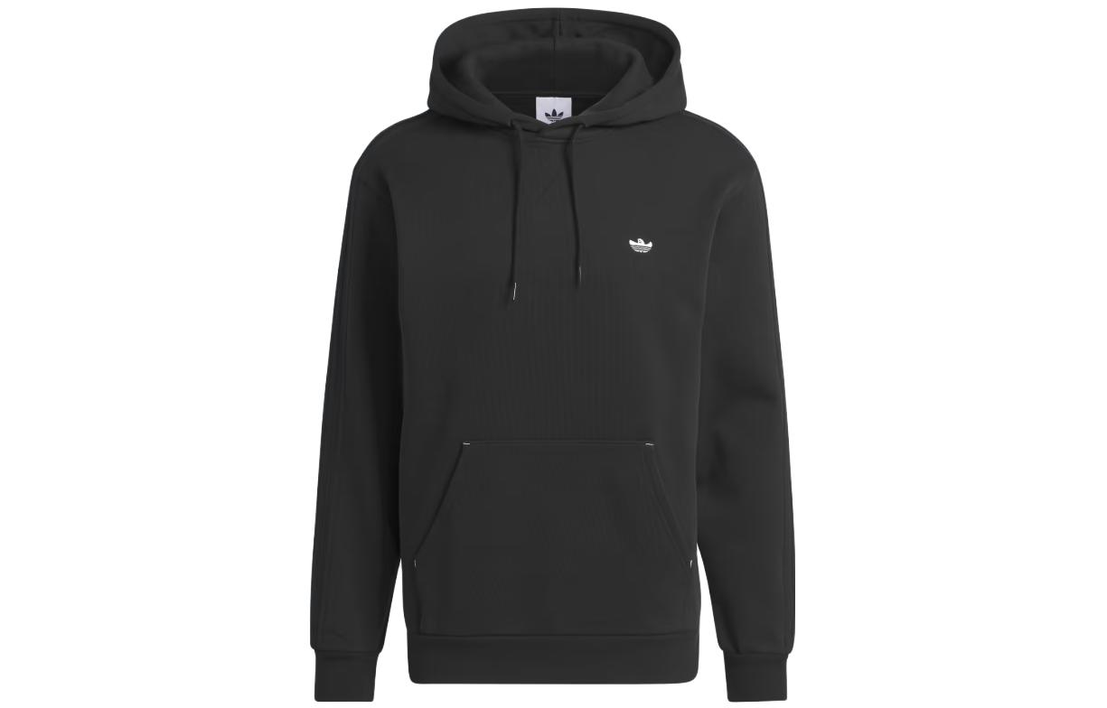 adidas Heavyweight Shmoofoil Hoodie Black Logo Pullover Sweatshirt II5970