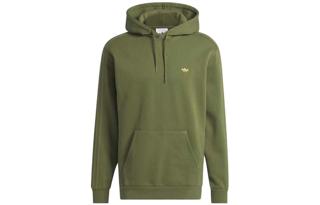 adidas Heavyweight Shmoofoil Hoodie Green Long Sleeve Logo Sweatshirt II5969