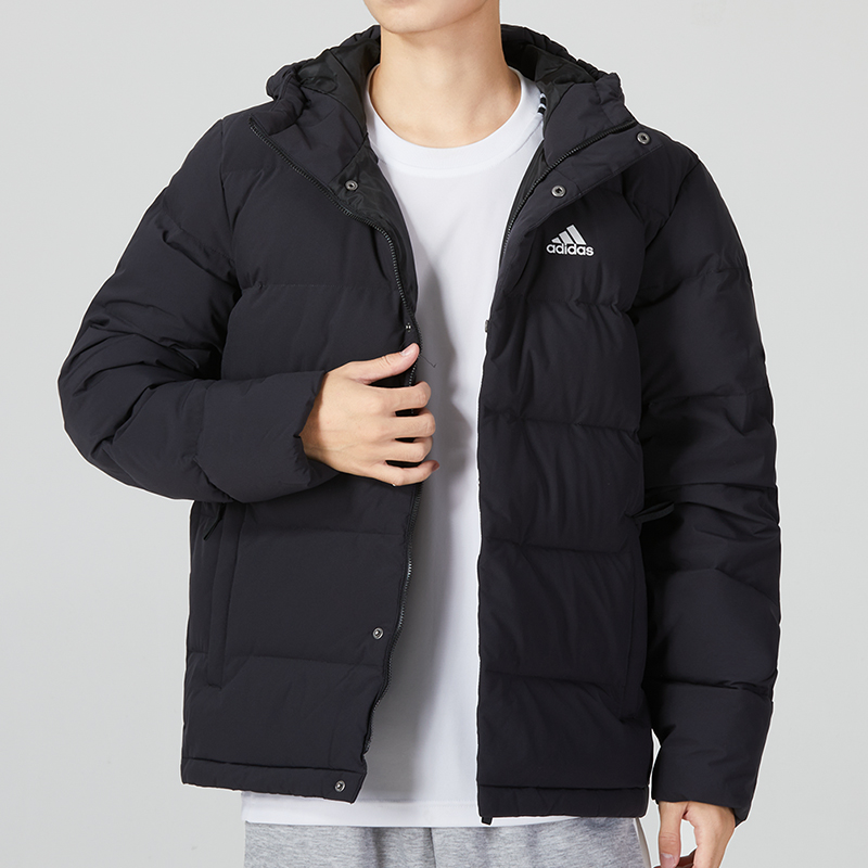 Shop adidas Helionic Ho Jkt  Black Winter Waterproof Down Jacket with High Collar HG8751
