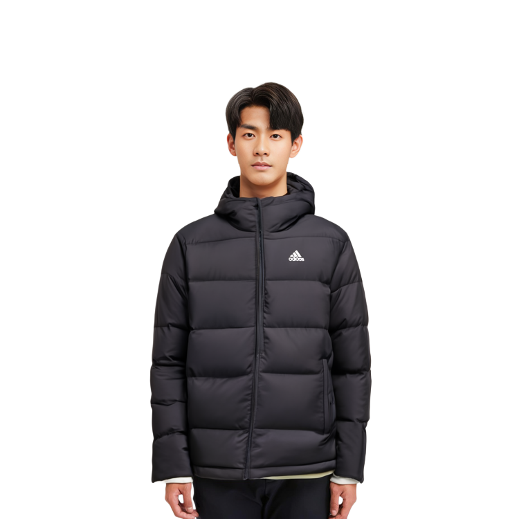 Sizing adidas Helionic Ho Jkt  Black Winter Waterproof Down Jacket with High Collar HG8751