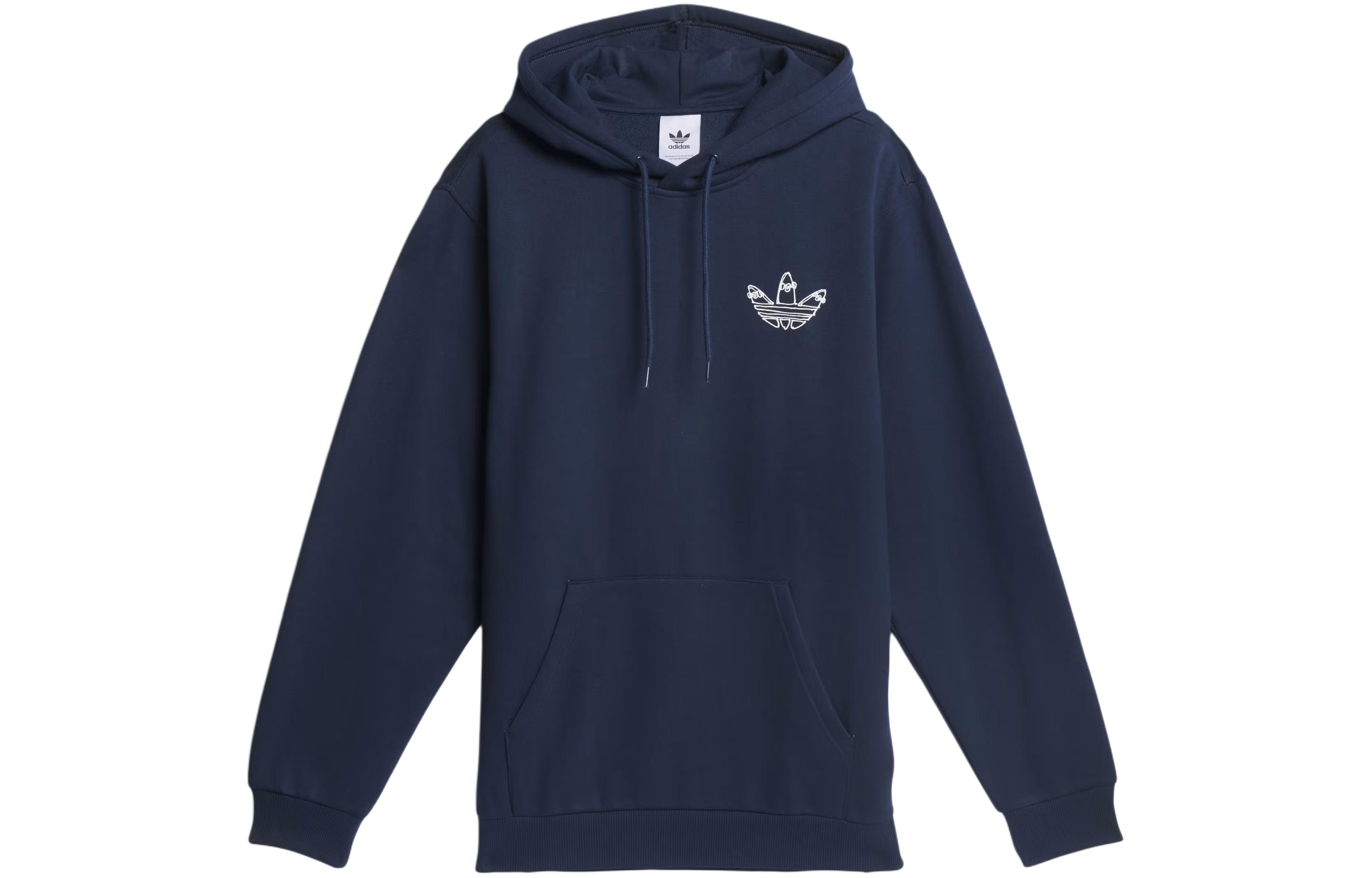 adidas Henry Jones Graphic Navy Hoodie Loose-Fit Fleece Pullover IU0134