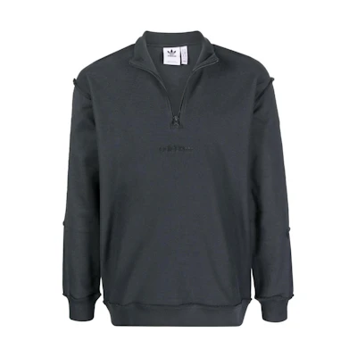 adidas High Collar Half-Zip Sweatshirt Grey with Embroidered Logo HP0417