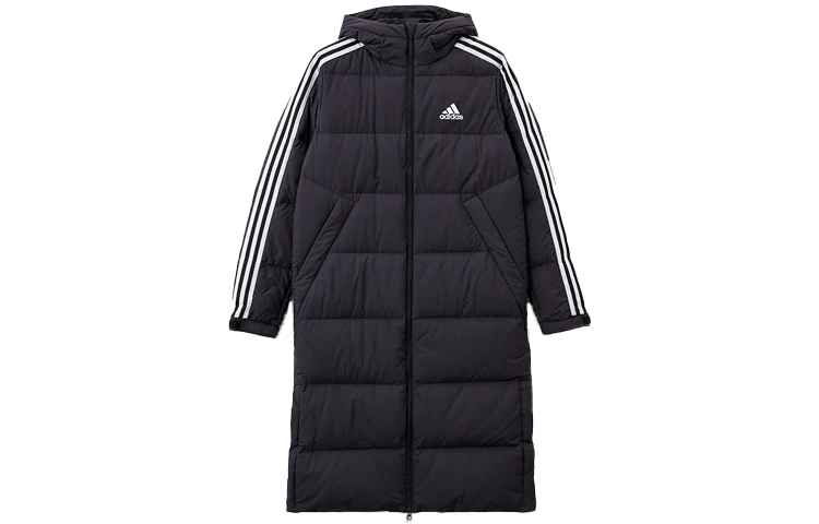 adidas Hooded 3ST Long Down Coat Black Unisex Winter Jacket Outdoor Sportswear. H20760