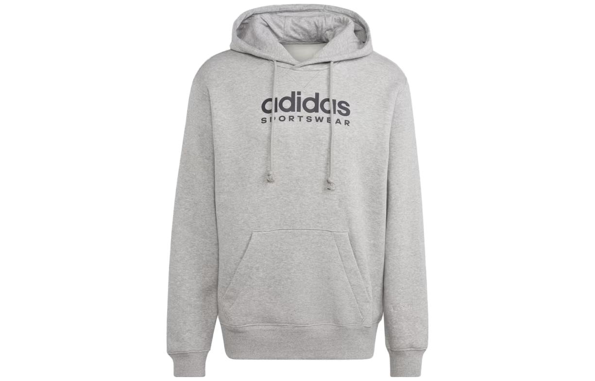adidas Hoodie Brand Logo Long Sleeve Sweatshirt Gray Heath Lavender IC9772