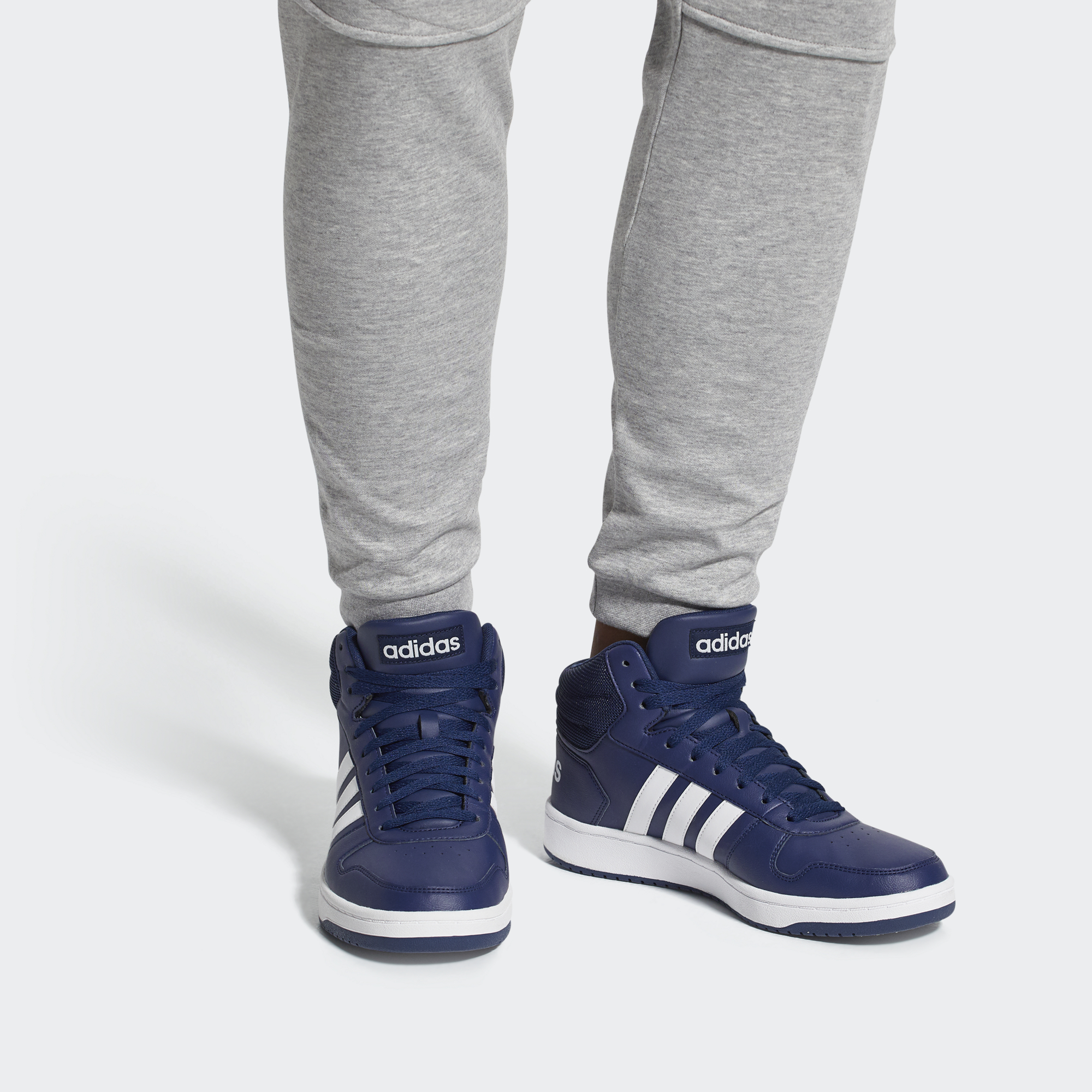 Sizing adidas Hoops 2.0 Mid ''Blau Weiß'' B44663