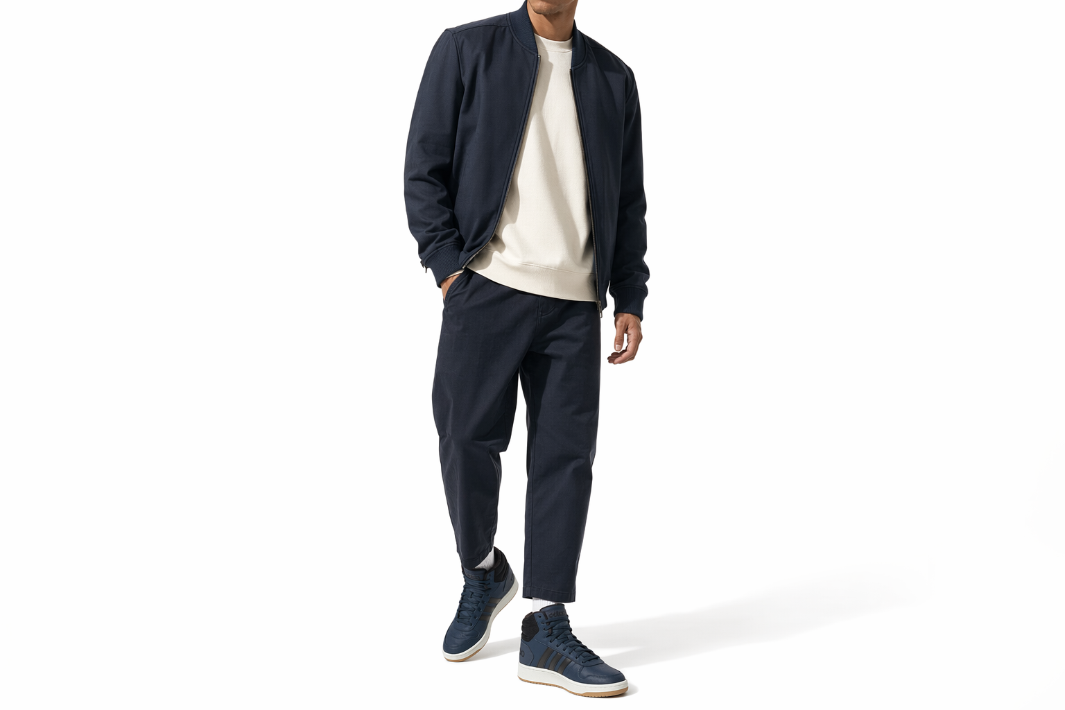 Order adidas Hoops 2.0 中筒 'Crew Navy Gum' GZ7939