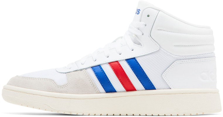 adidas Hoops 2.0 Mid 'White Royal Scarlet' FW8252 Lookbook adidas Hoops 2.0 Mid 'White Royal Scarlet' FW8252