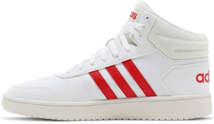adidas Hoops 2.0 Mid 'White Vivid Red' GZ7927 Lookbook adidas Hoops 2.0 Mid 'White Vivid Red' GZ7927