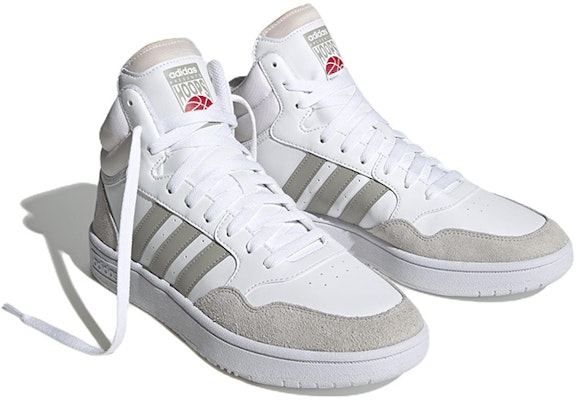 adidas Hoops 3.0 Mid 'White Metal Grey' HP7940 Lookbook adidas Hoops 3.0 Mid 'White Metal Grey' HP7940