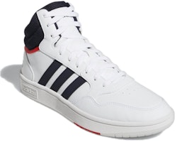 adidas Hoops 3.0 Mid 'Putih Merah Vivid' GY5543 Lookbook adidas Hoops 3.0 Mid 'Putih Merah Vivid' GY5543