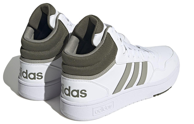 Shop adidas neo Hoops 3.0 Mid Classic Vintage 潮流休閒 防滑耐磨 中筒 板鞋 灰白