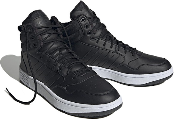 adidas Hoops 3.0 Mid Winter 'Hitam Putih' GZ6679 Lookbook adidas Hoops 3.0 Mid Winter 'Hitam Putih' GZ6679