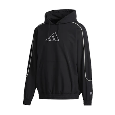 adidas HRD CU Hoodie Embroidered Logo Pullover Sweatshirt Retro Black - FR5736