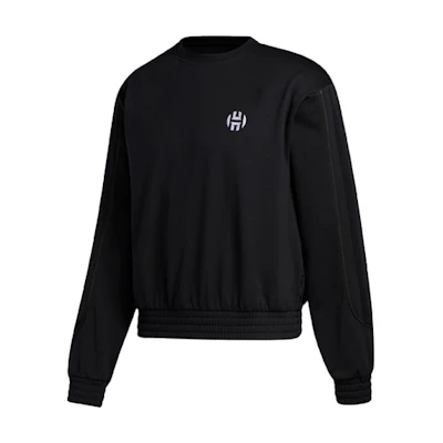 adidas HRD Fleece Crew Basketball Graphic Pullover Sweatshirt Black GI6673
