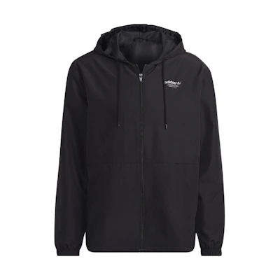 adidas HYPERREAL Black Trefoil Logo Full-Zip Hoodie Jacket Fashion HK5145