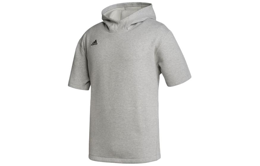adidas Icon Badge Graphic Short-Sleeve Hoodie Grey HF6265