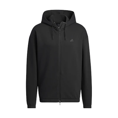 adidas ID Aero Full-Zip Hoodie Jacket Black Logo Print Sportswear HP1426