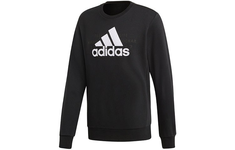 adidas ID BOGO Print Crewneck Knit Sweatshirt Black DV3062