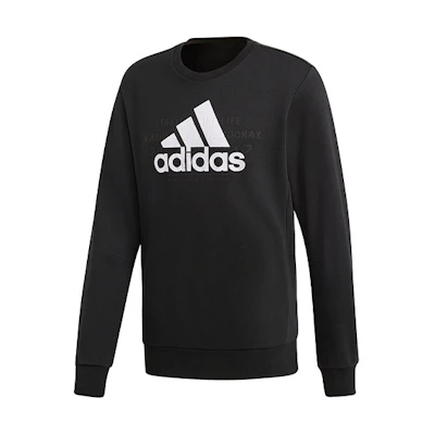adidas ID BOGO Print Crewneck Knit Sweatshirt Black DV3062