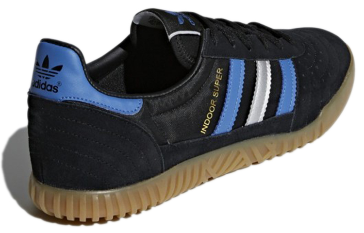 Shop adidas originals Indoor Super 原生膠底 復古休閒板鞋 黑藍