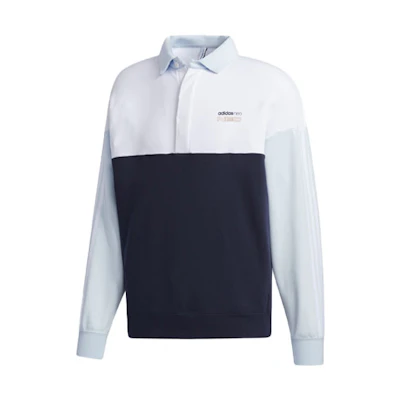 adidas Ink Blue Colorblock Polo Collar Sweatshirt GQ2168