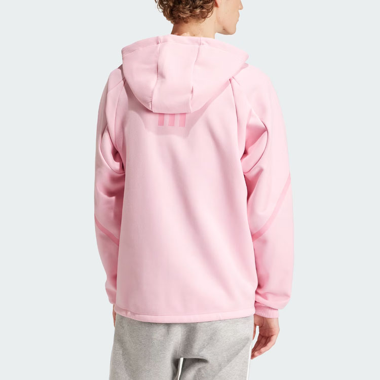 adidas Inter Miami CF Gameday Anthem Pink Striped Logo Jacket IQ0709 圖 4